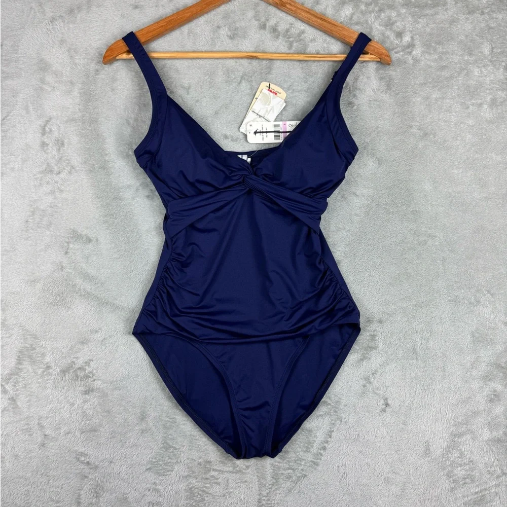 Tommy Bahama pearl UW twist front one piece bathing suit sz 6 new‎ w tags